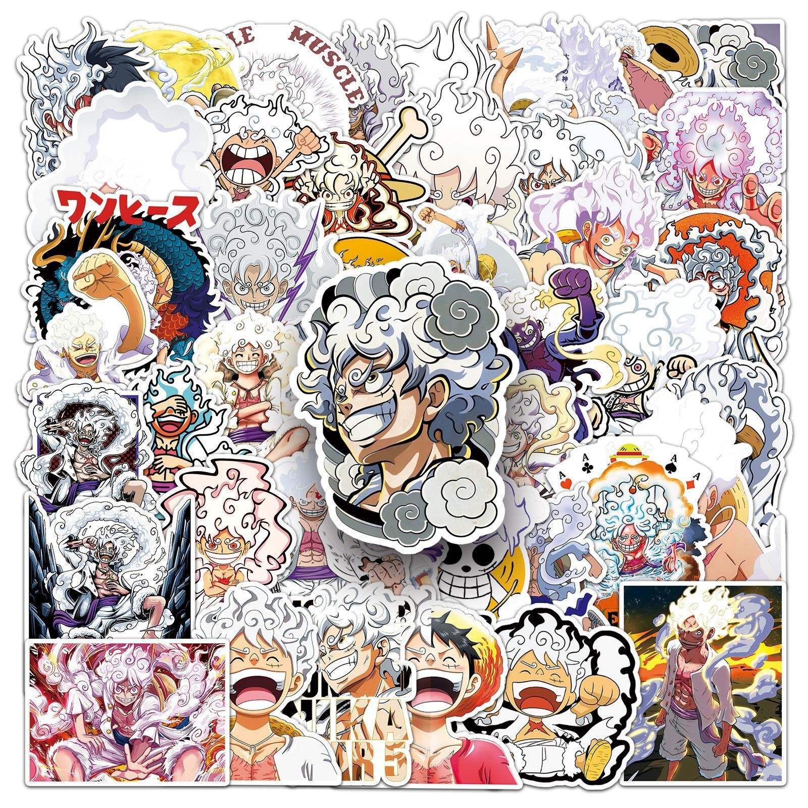 50 Anime Luffy One-Pcs Decals Popular Classic Anime Stickers Cartoon Waterproof