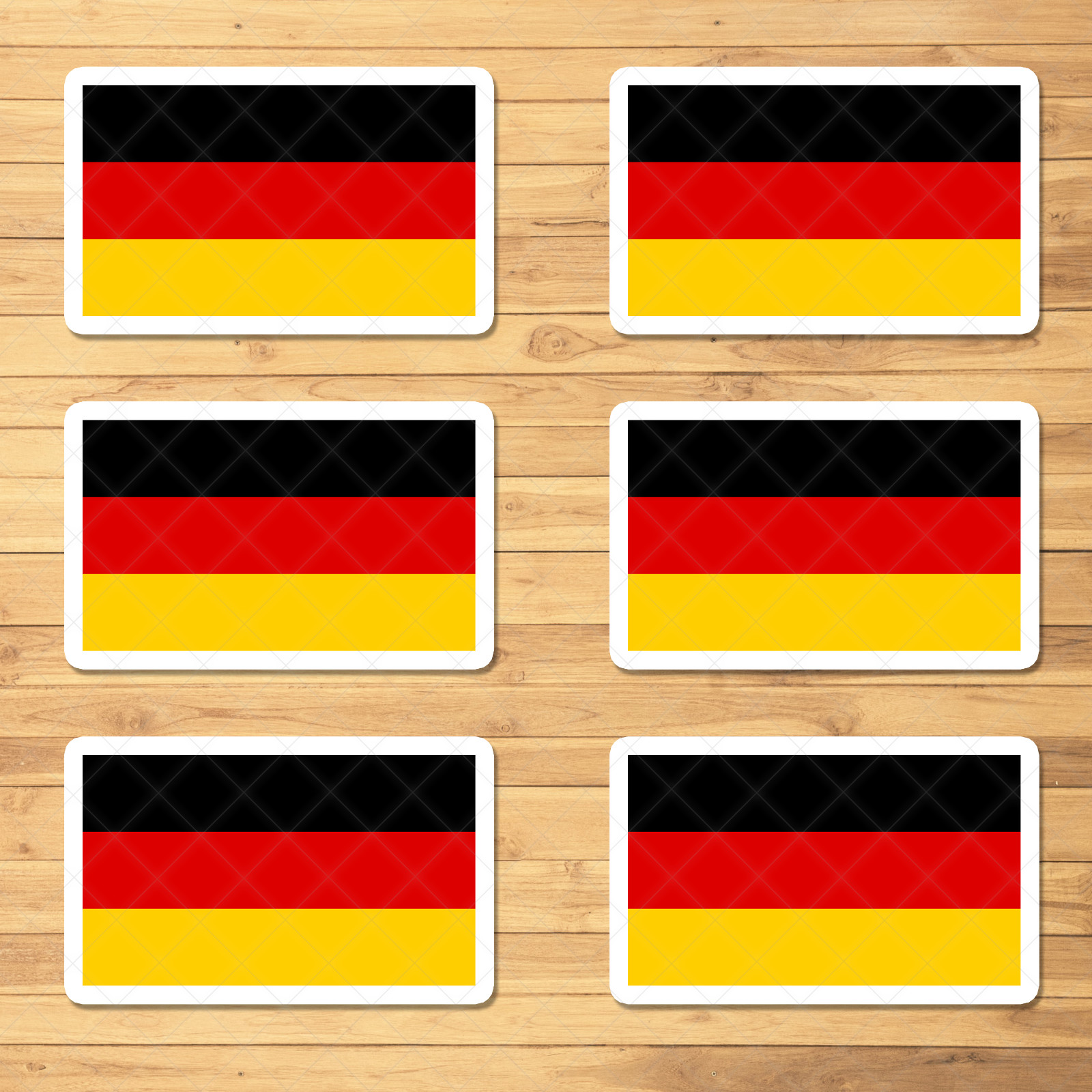 German Flag Sticker Pack – 6 High-Quality Vinyl Decals – Germany Flag