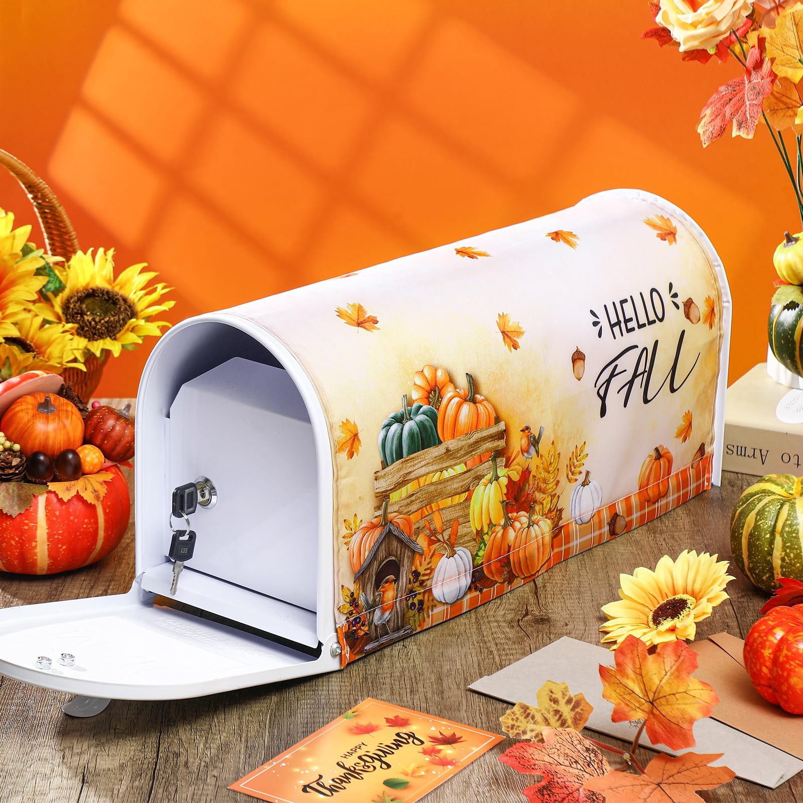 Dispowreath 4 Pcs Mailbox Covers Magnetic Standard Size 18 x 21 Inch Beach