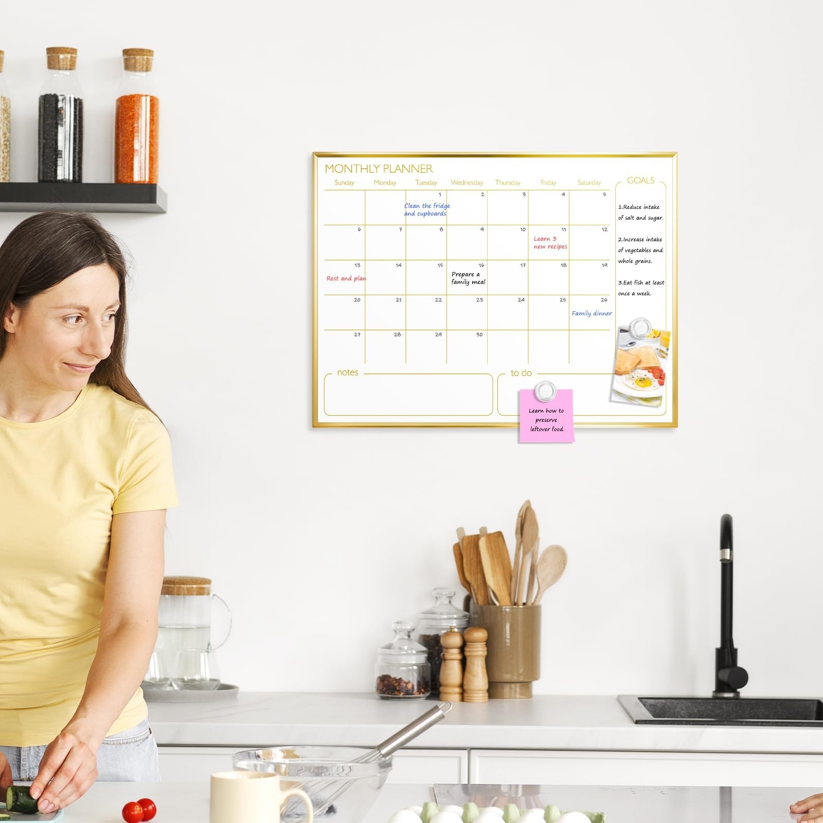 Dry Erase Calendar Whiteboard for Wall, 24" x 18" Monthly White Board Plann…