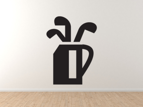 Sports Icon – Golf Bag Golfing Putter Driver Silhouette – Vinyl Wall Decal