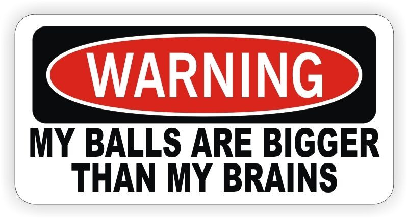 Balls are Bigger Than Brains Sticker Decal