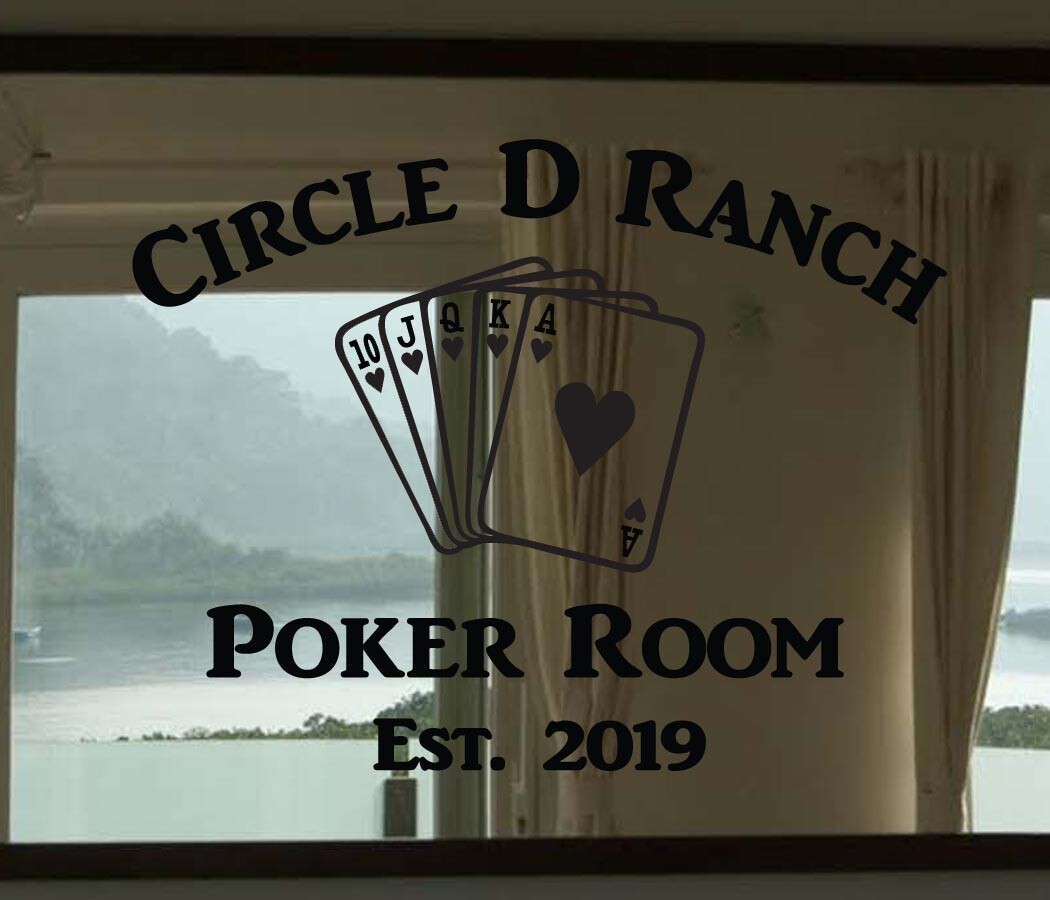 Custom Poker Room Vinyl Wall Quote Sticker Decal (Mirror not Included)