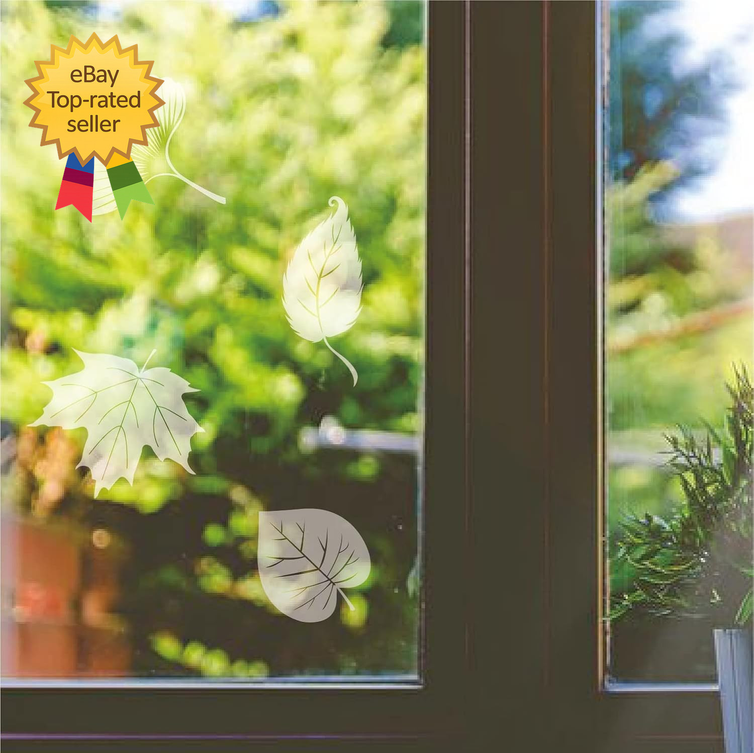 Window Decals for Bird Strikes,52 Pieces Large Leaf Shape anti Collision Window