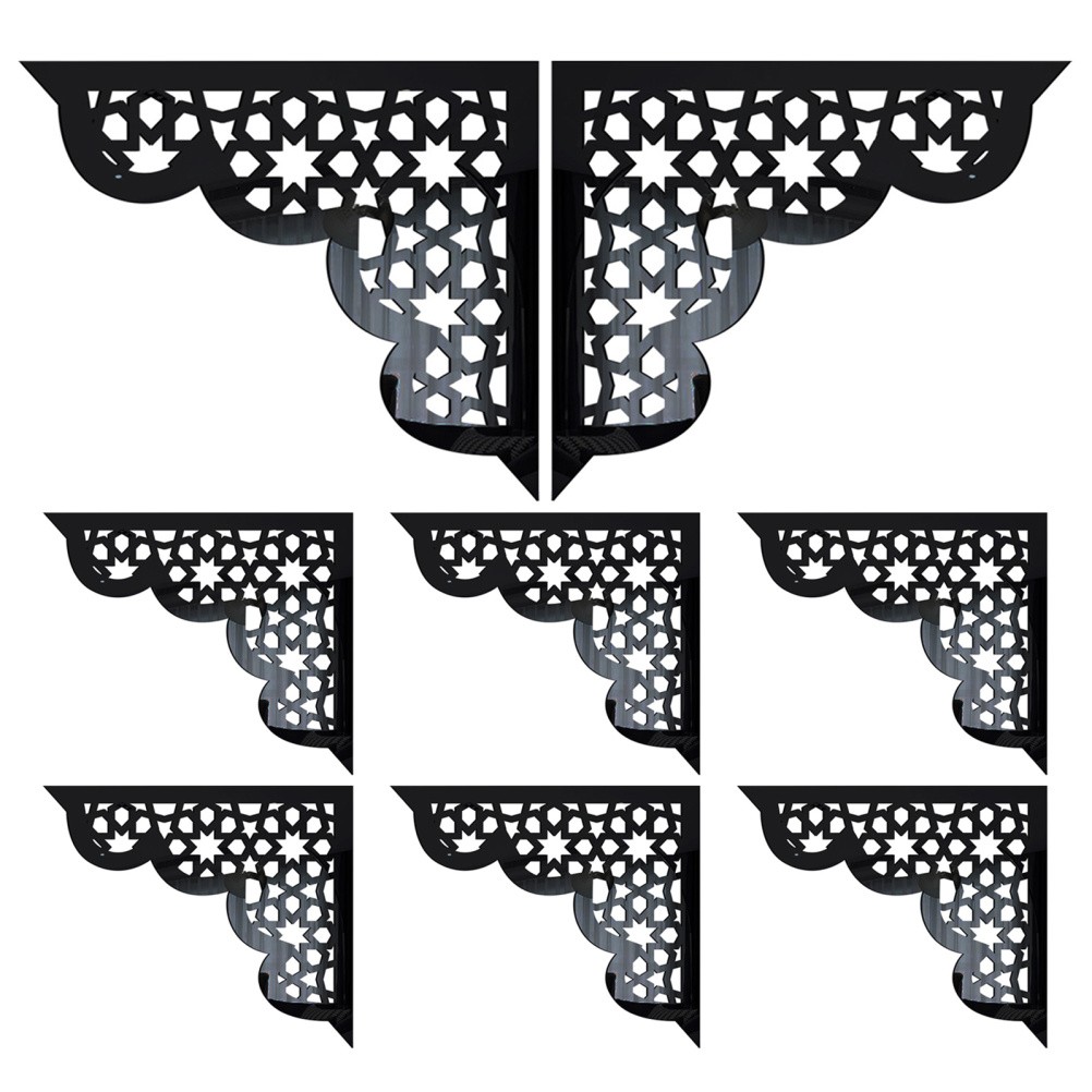 8 Pcs Corner Decorative Decals Acrylic Furniture Stickers Trim Molding