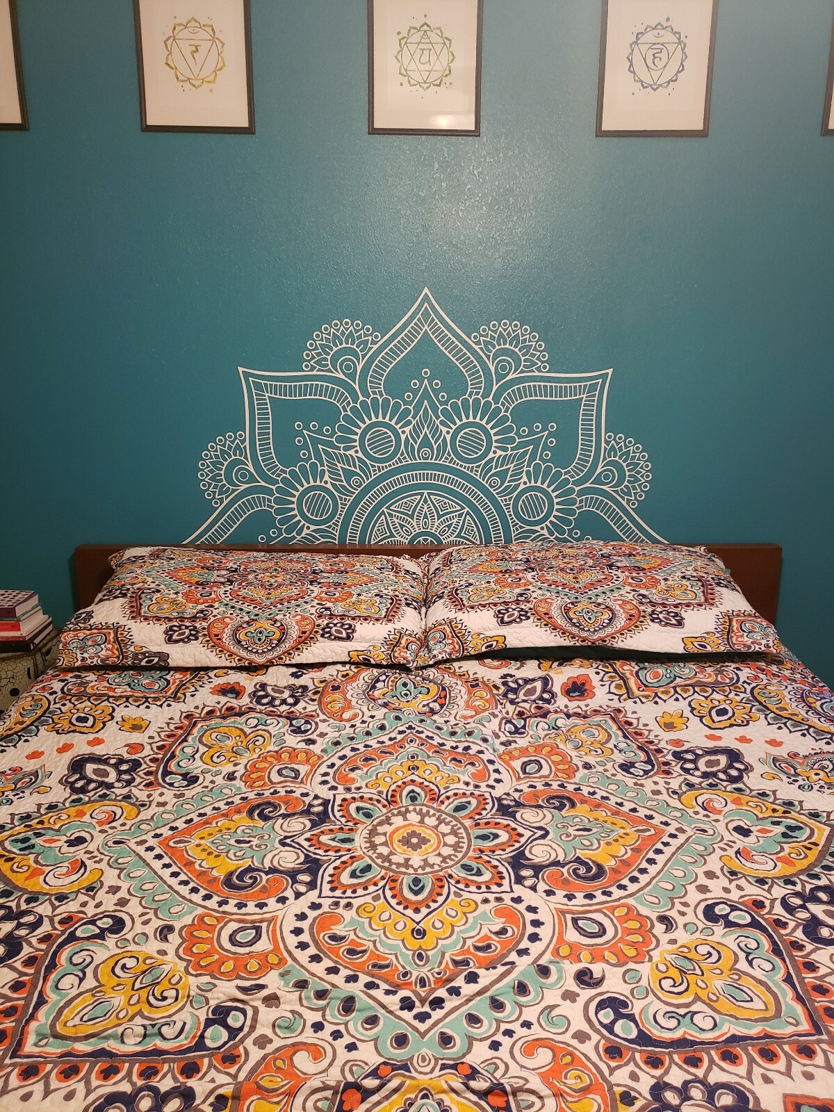 Mandala in Half Wall Sticker, Wall Decal, Yoga, Boho, Sticker for Meditation #10