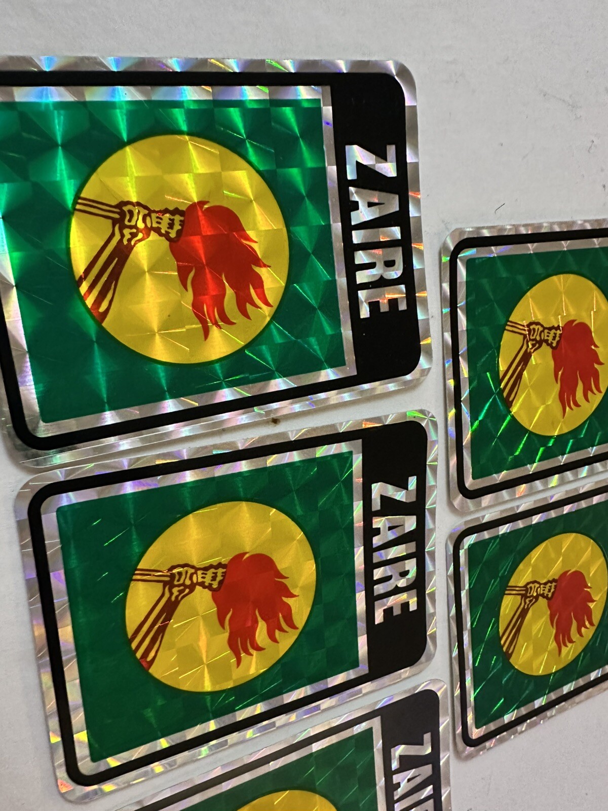 Lot Of 5 Zaire Country Flag Sticker Decal – New Old Stock!