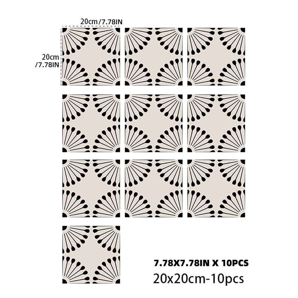 Peel & Stick Frosted Vinyl Tile Transfer Decal, 10pcs -Adhesive Tile Transfer…