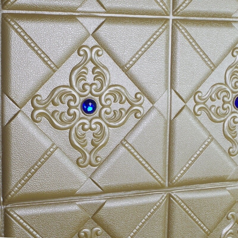 3D Embossed Wall Sticker Self-adhesive Wallpaper Beads Decal DIY Home Decor