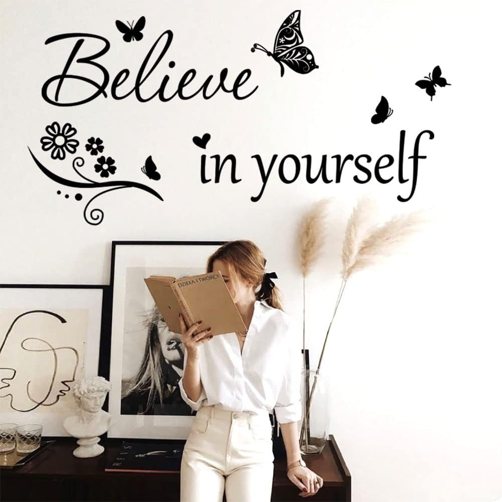 Inspirational Wall Decal Believe in Yourself Decal Wall Quote Stickers PVC Wall