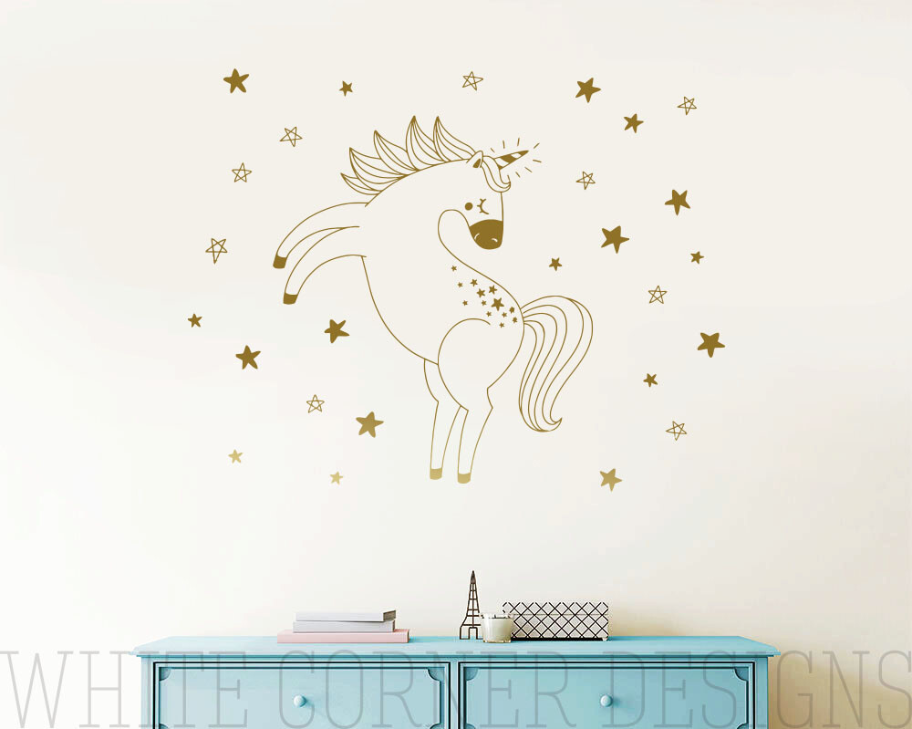 Unicorn Wall Decal, Vinyl Wall Decal, Unicorn Decal, Kids Wall Decal ga58
