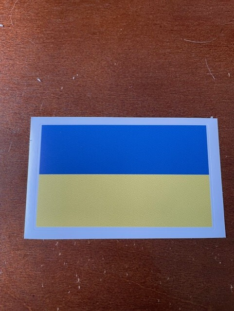 Brand New Ukrainian Flag Laptop Car Window Sticker 8cm x 5cm USA Seller