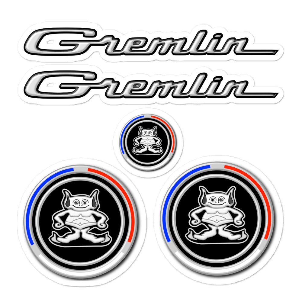 AMC Gremlin Variety Stickers (5) Emblem Badge Script