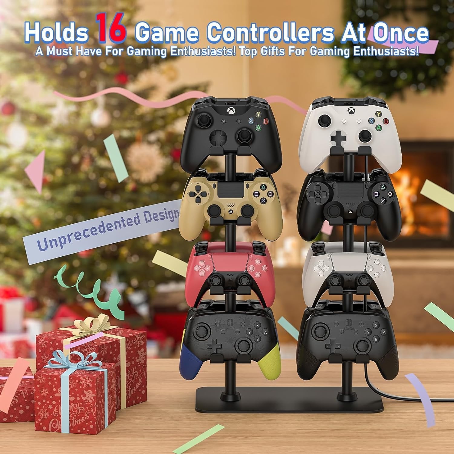 Controller Holder for 16 Xbox PS5 PS4 Gaming Controller, Video Game Controlle…