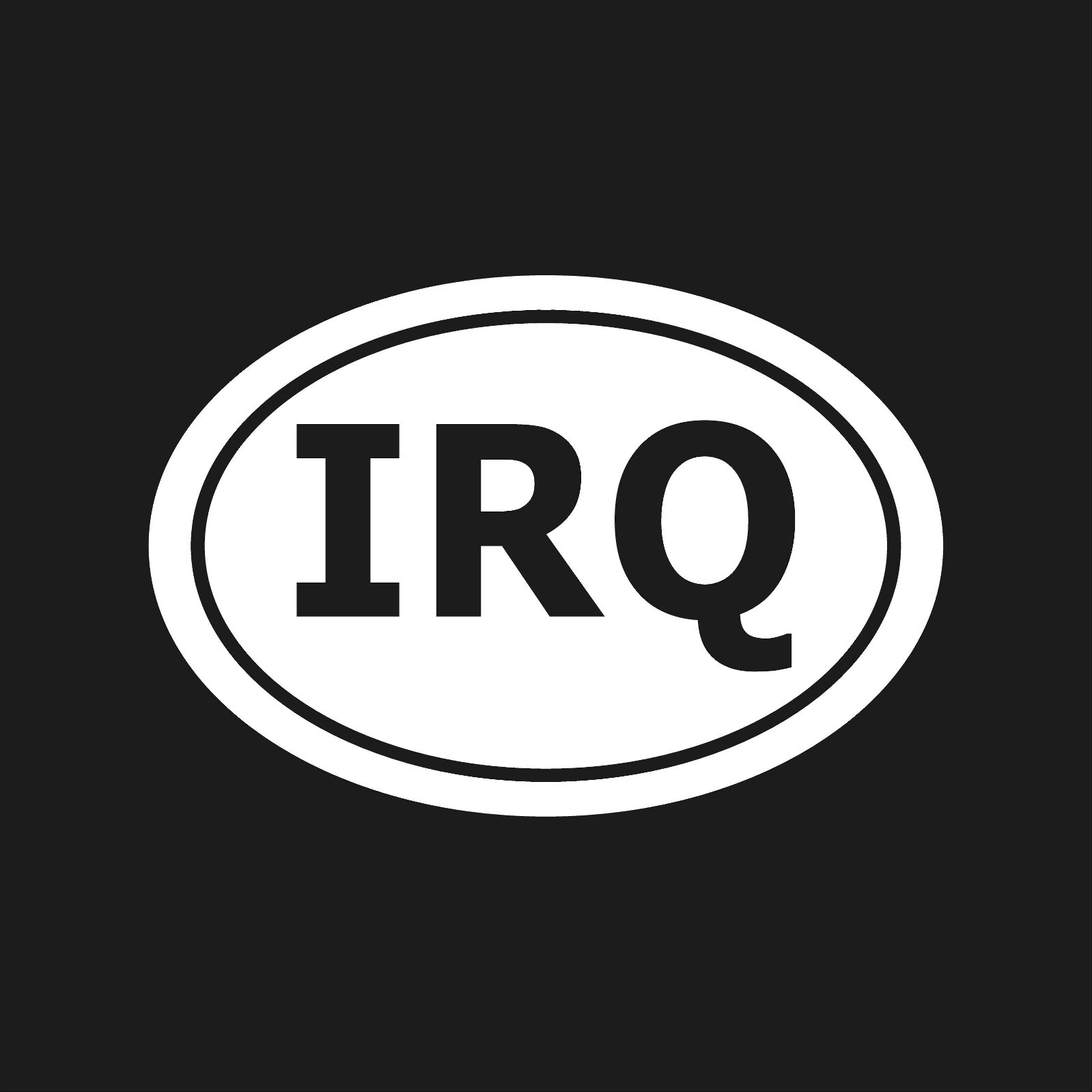 Iraq country initials Vinyl Decal Window Oval IRQ Laptop Sticker
