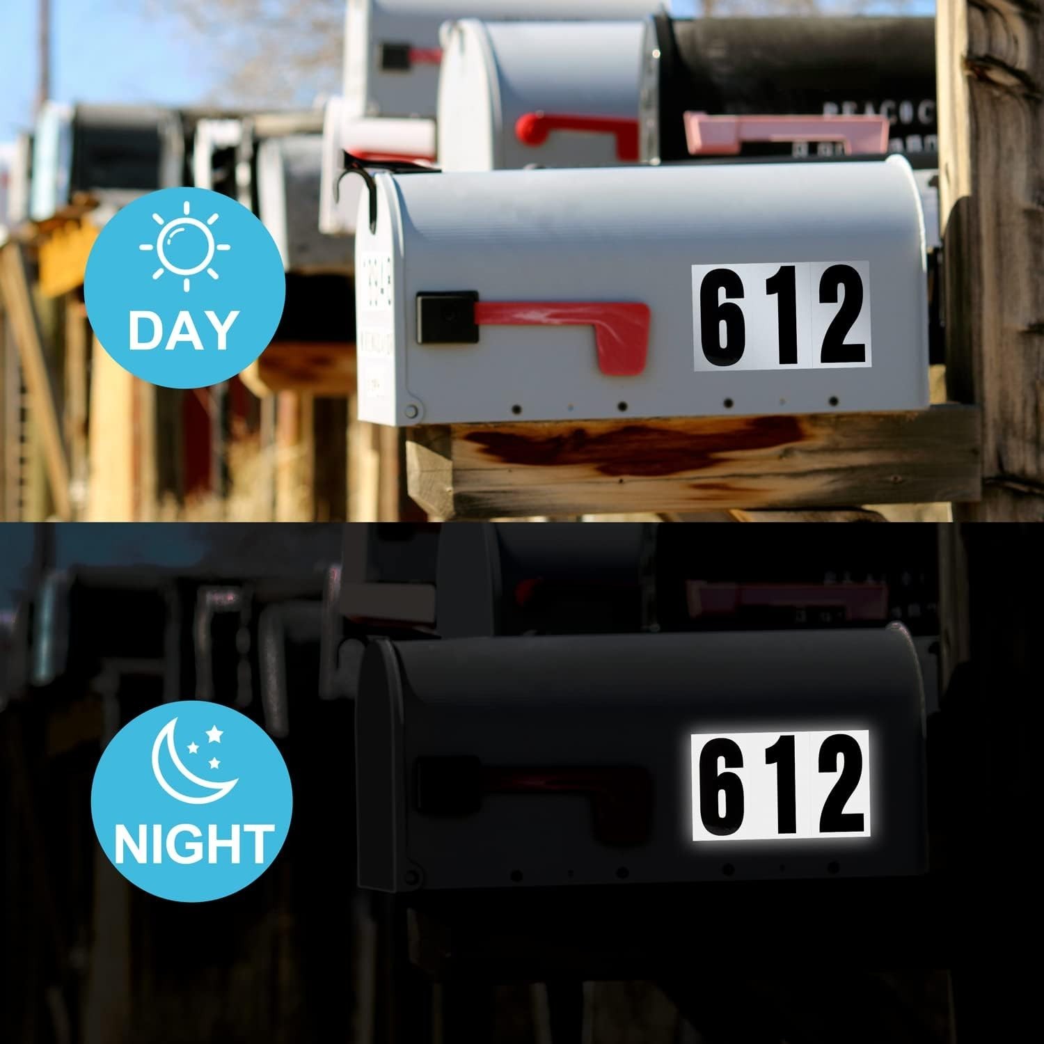 3” Reflective Waterproof Address Numbers – Easy Apply 60pcs for Home & Vehicles