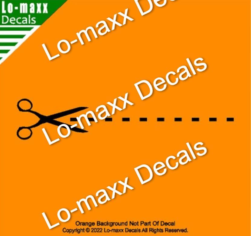 Cut Here Scissors Dotted Line Car Truck SUV Decor Novelty Die-Cut Vinyl Decal