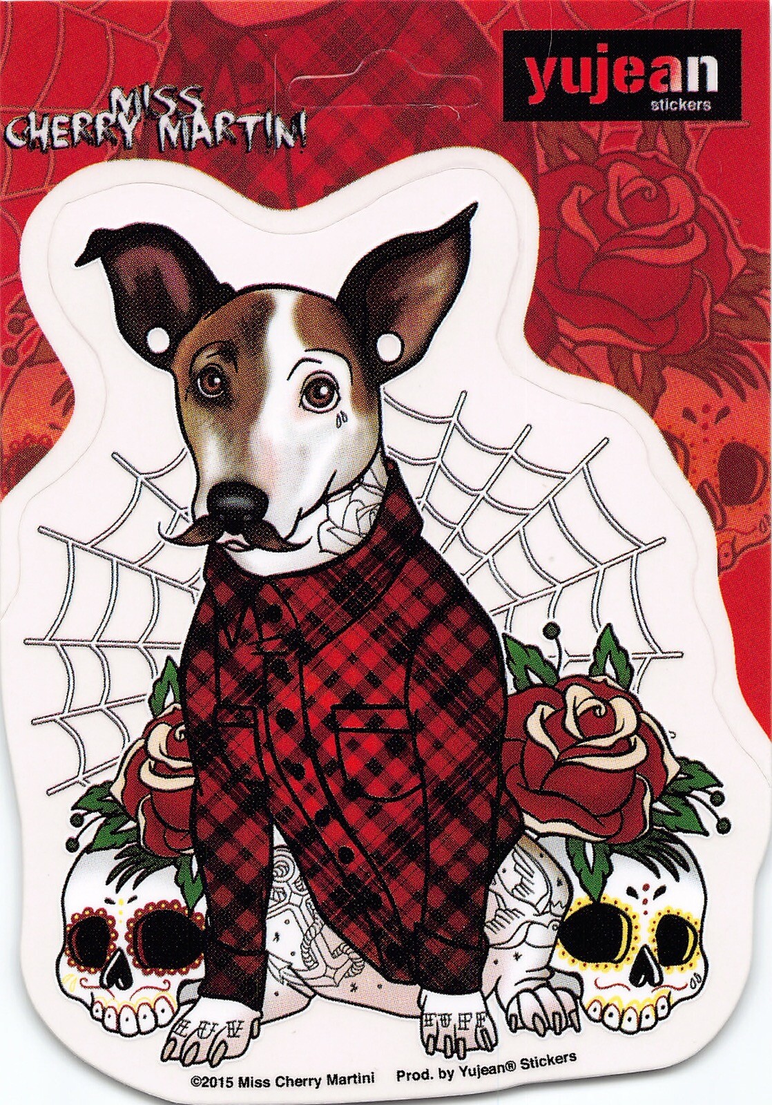 Monte Terrier With Moustache Miss Cherry Martini Die-Cut Decal Sticker New Skull
