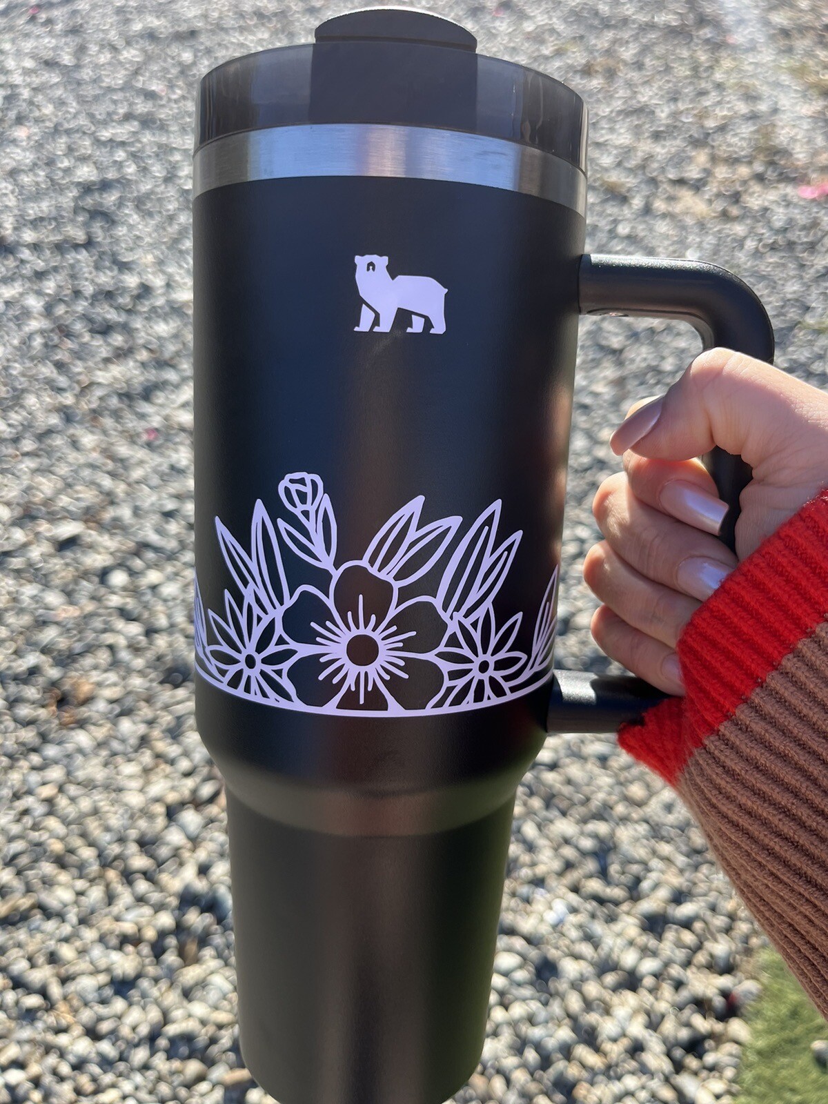 1x Piece Decal Accessories For Stanley Tumbler Flower 40oz 30oz Vinyl Sticker