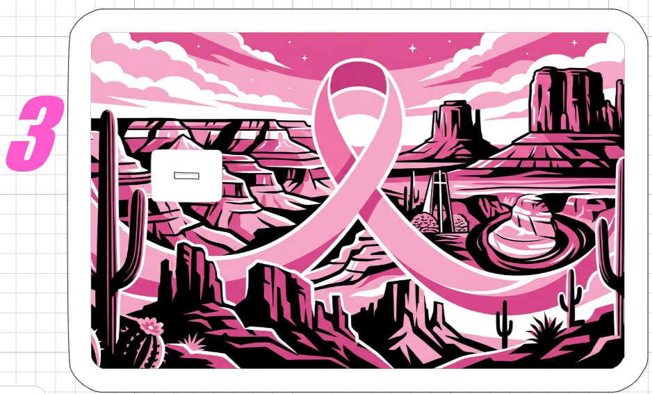 Arizona Pink Ribbon Gift Credit Debit ATM Card Skin Sticker Breast Cancer Women