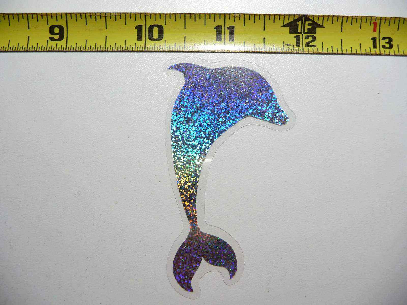 HOLOGRAPHIC UPRIGHT DOLPHIN SMALL STICKER DECAL OCEAN SEA LIFE SPARKLE