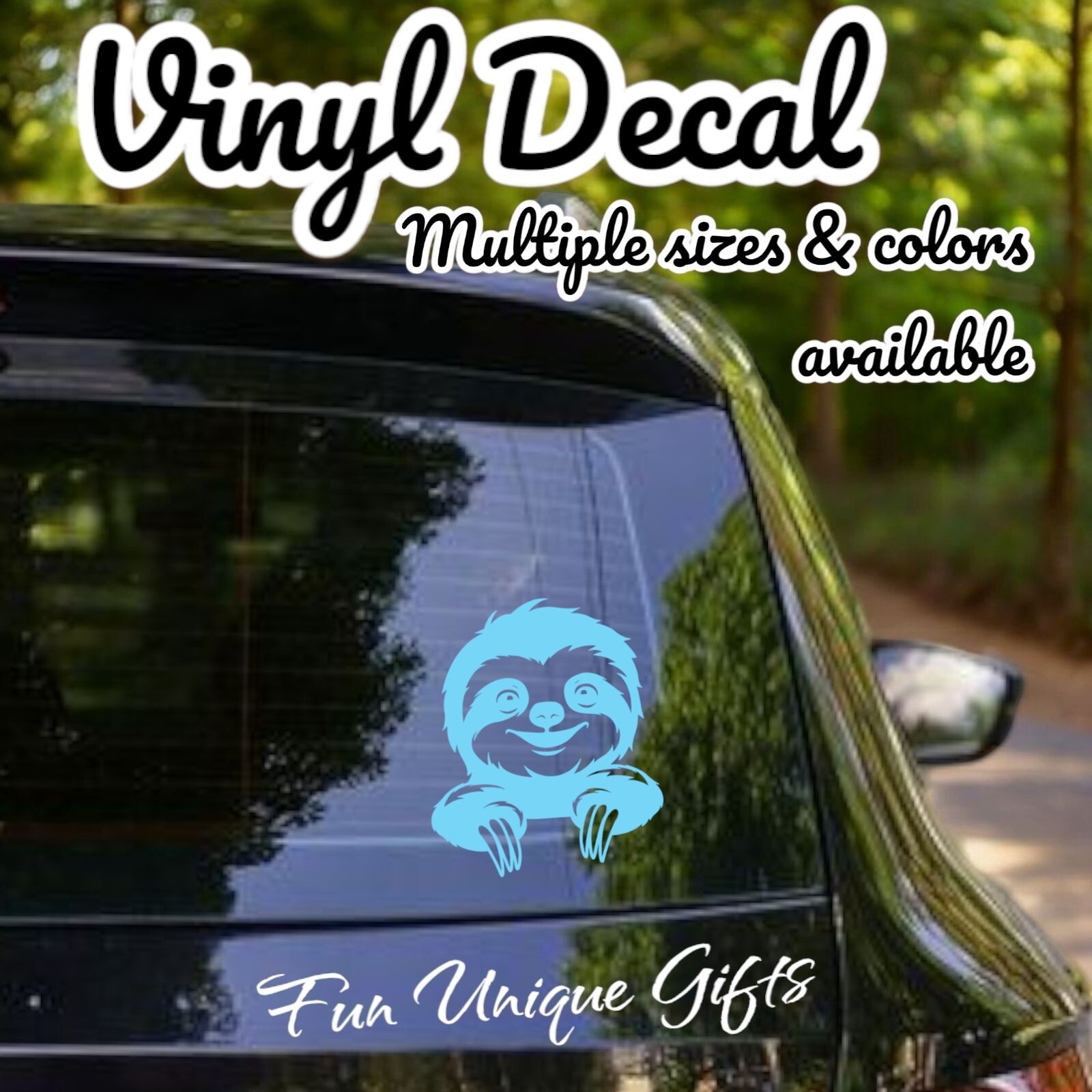 Peeking Sloth Vinyl Decal Sticker -Multiple Colors & Sizes- FREE SHIPPING