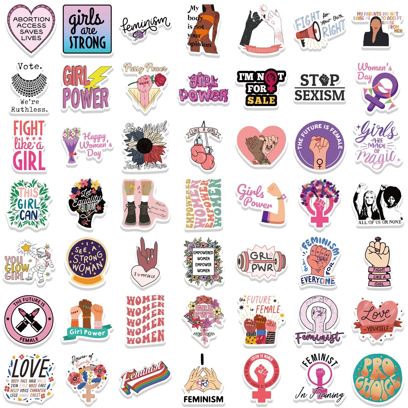 100pcs Feminist Stickers, Pride Queer LGBTQ Feminism GIRL POWER Equality, 183