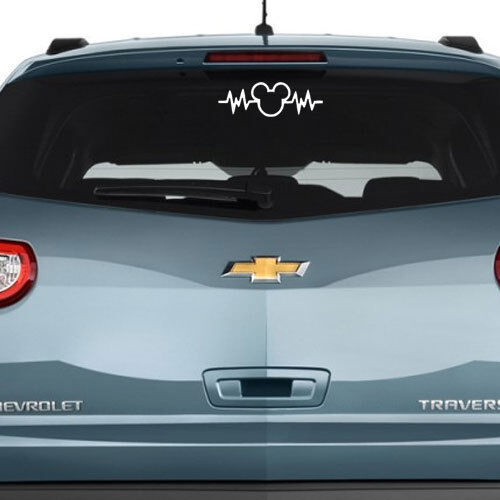 Mickey Mouse Heartbeat Vinyl Decal Sticker for Window Wall Auto Car Truck Boat