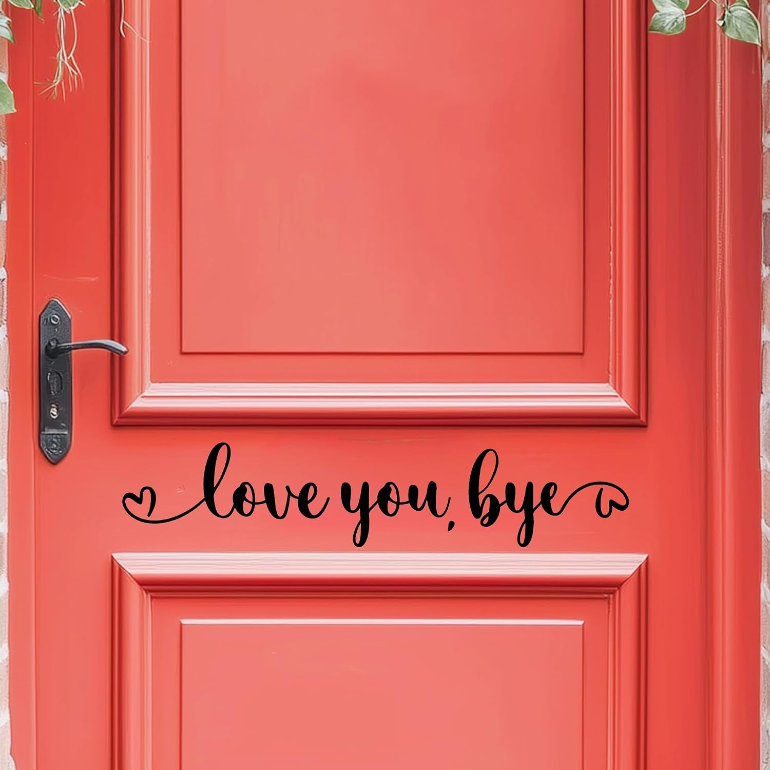 “Love You, Bye” Door Decal – Black Vinyl Entrance Wall Sticker – Farmhouse Home