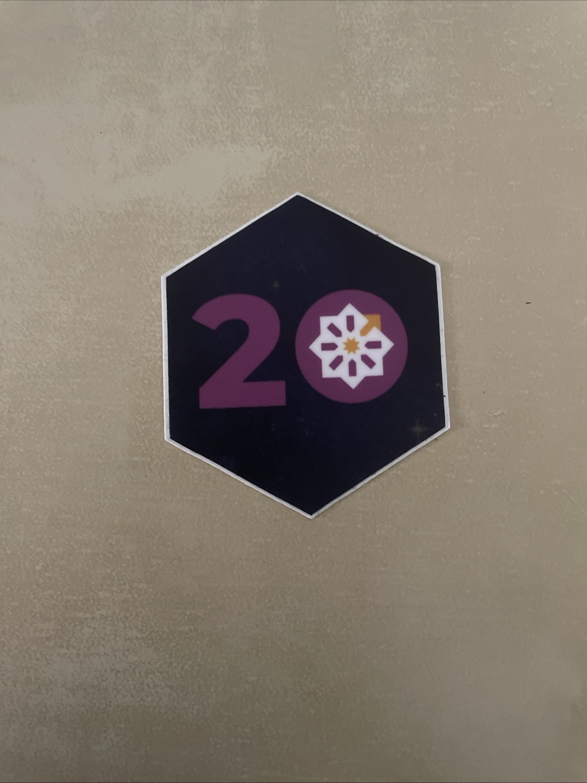 CentOS Logo 20 Years Hexagon Sticker Black Tech Software