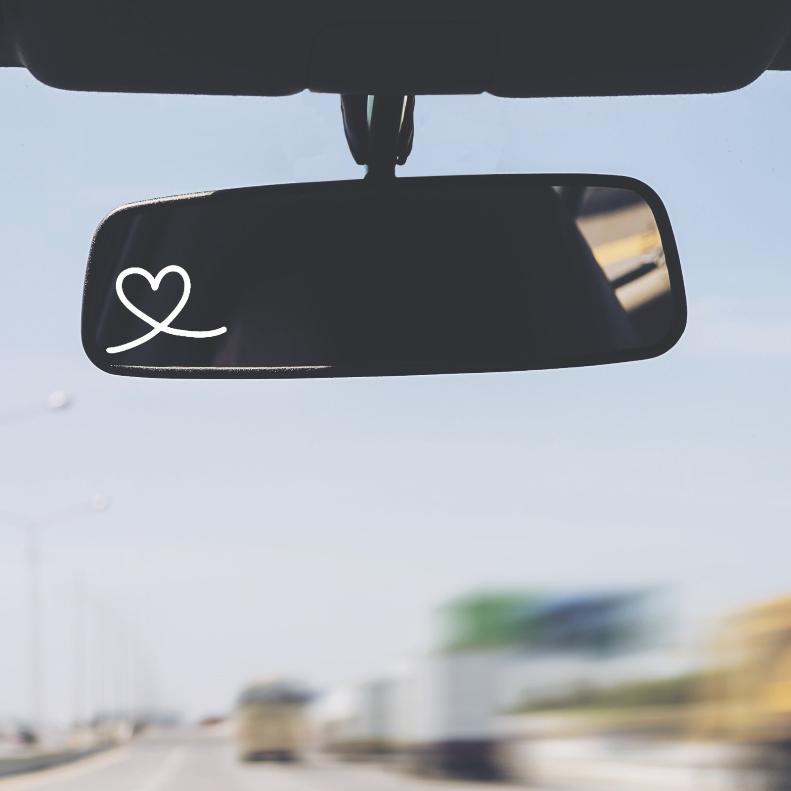 Tiny Heart Vinyl Decal Sticker Rearview Mirror Car Truck Love Set of 2