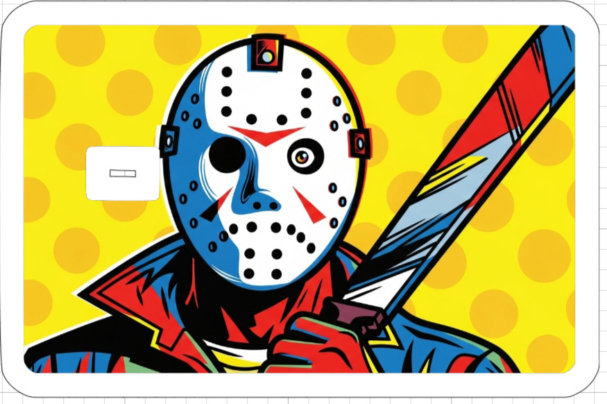 Pop Art Killer ATM Debit Credit Sticker Skin Halloween Horror Jason Michael 13th