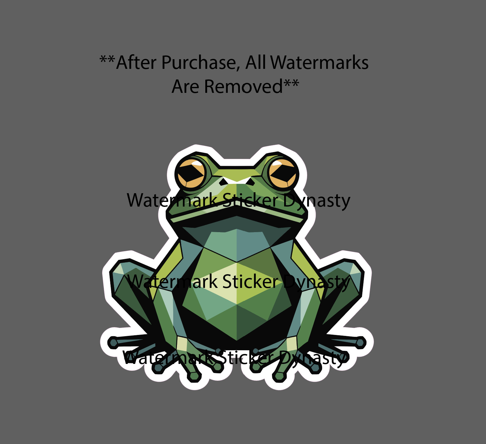 Frog Geometric Sticker Waterproof Decal Animal Wildlife Nature Pond Art Gift NEW