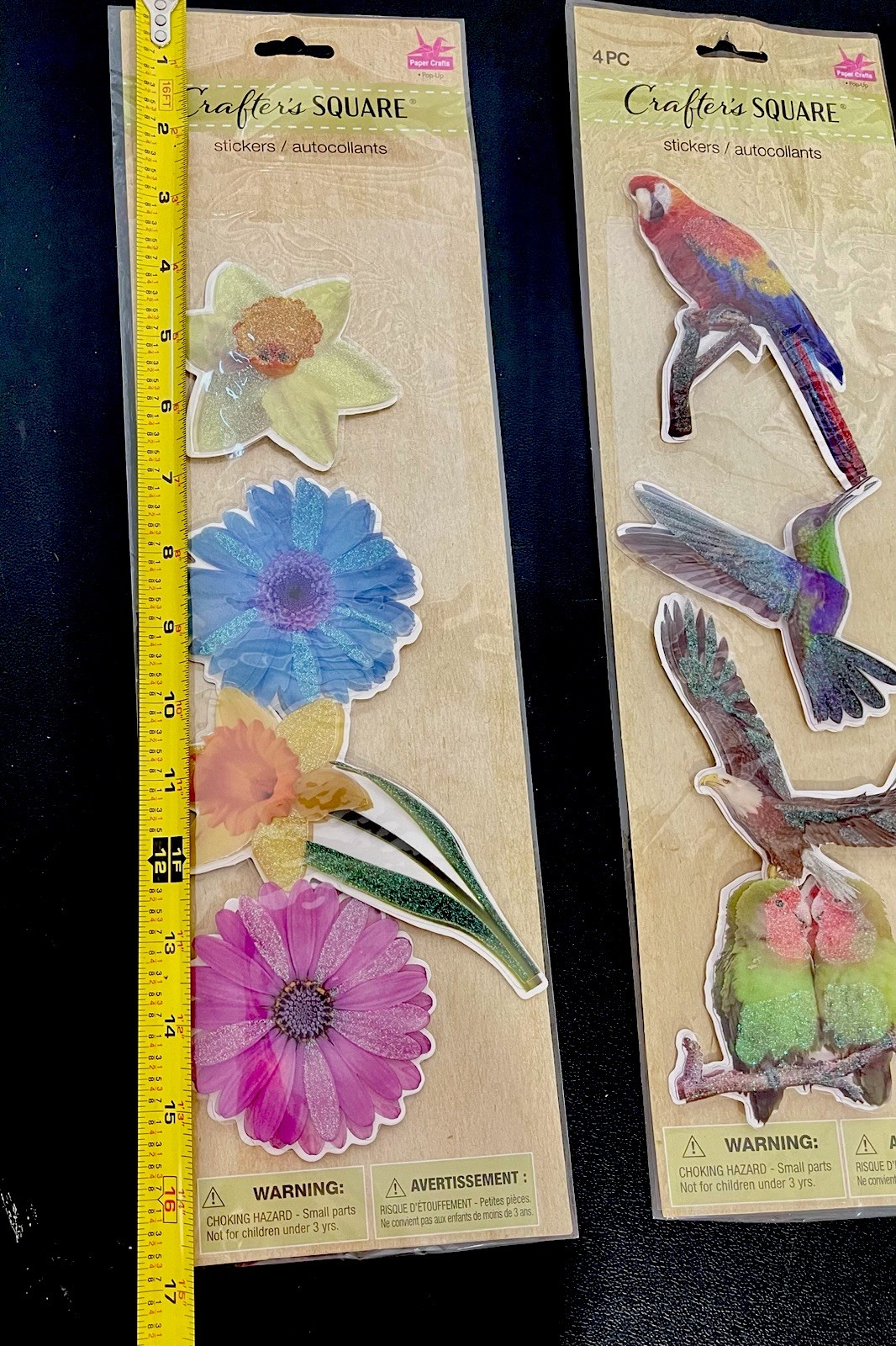 1 Of Each-Pop-up Birds & Flowers-3D Stickers-by Crafter's Square-NEW