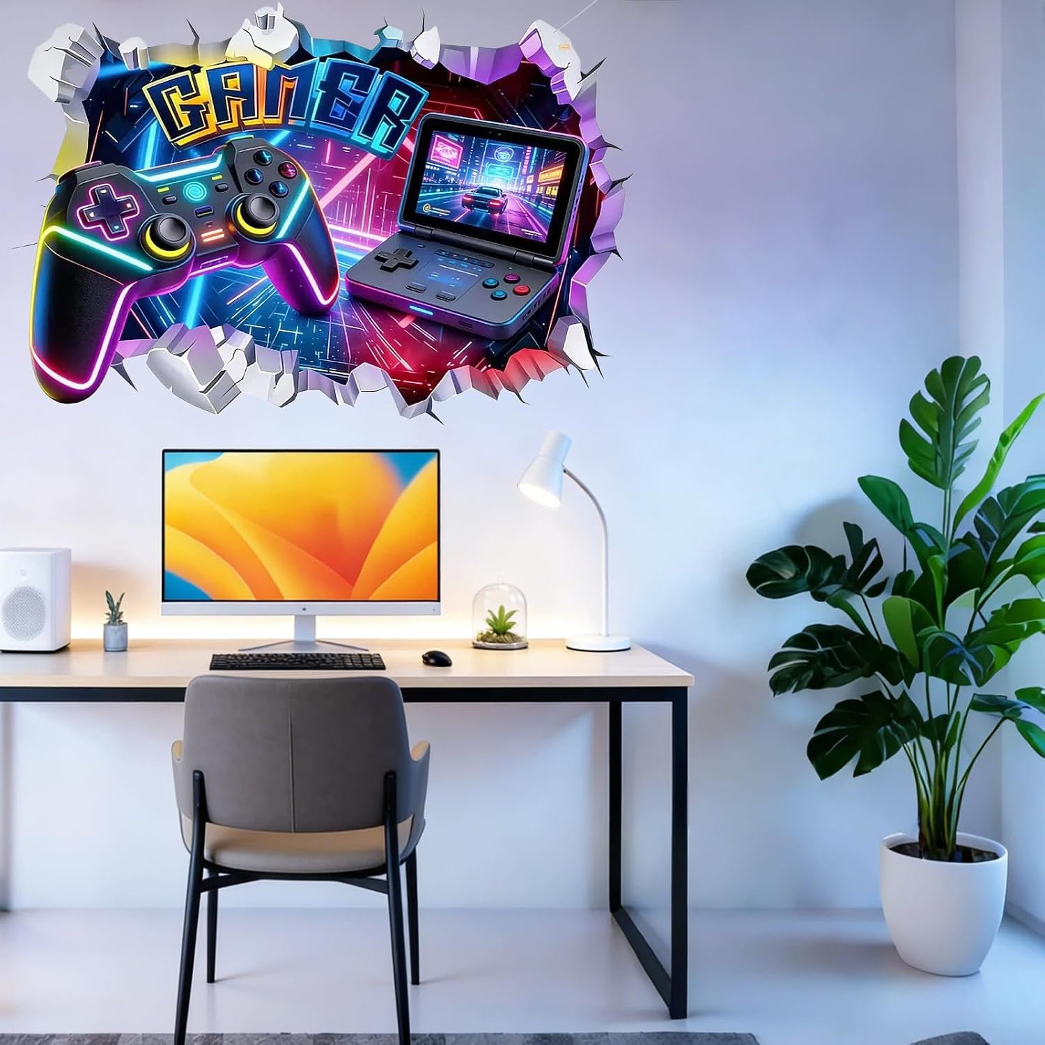 Game Wall Decal Large 3D Gamer Wall Stickers – Gamer Controller Gaming Wall Deca