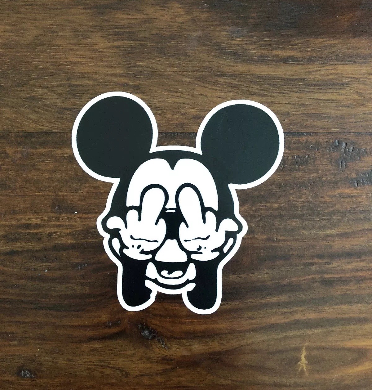 Mickey Mouse Middle Finger Sticker Punk Rock Heavy Metal Sticker