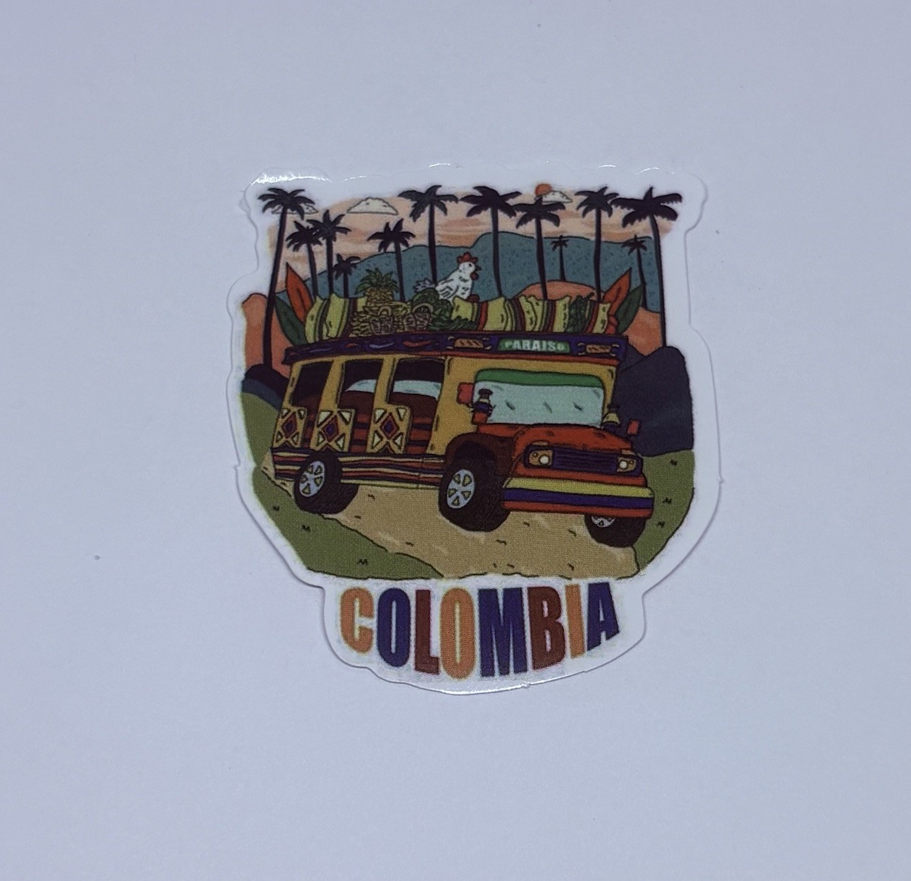 Colombia Sticker Chiva Bus City Tour Travel Art Decal Vinyl Country Souvenir Tc9