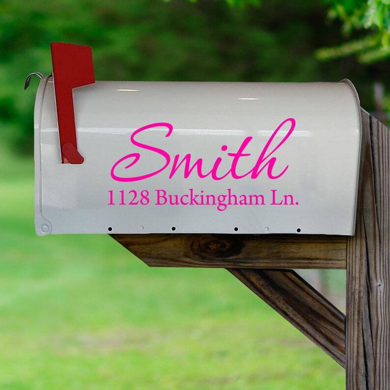 Personalized Mailbox Decals with Family Name and Address – CMB1