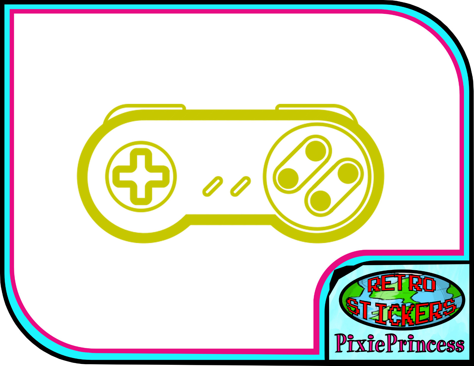 Nintendo Super SNES Controller D Vinyl Sticker Car Truck Gamer Window Wall Game
