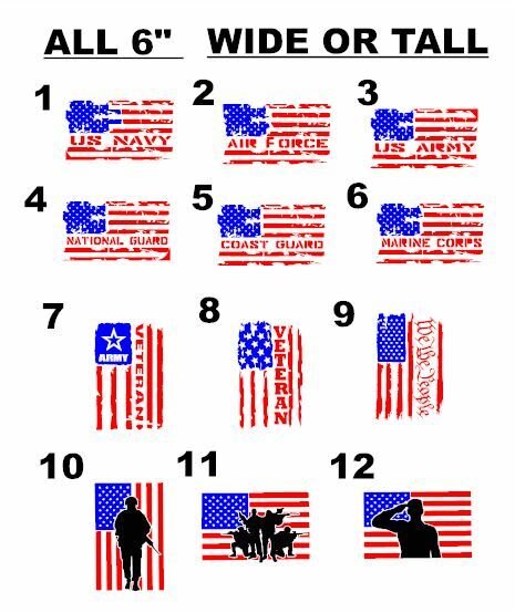 USA Flags US Military Vinyl Sticker/Decal PICK ONE Many Colors & HTV Too