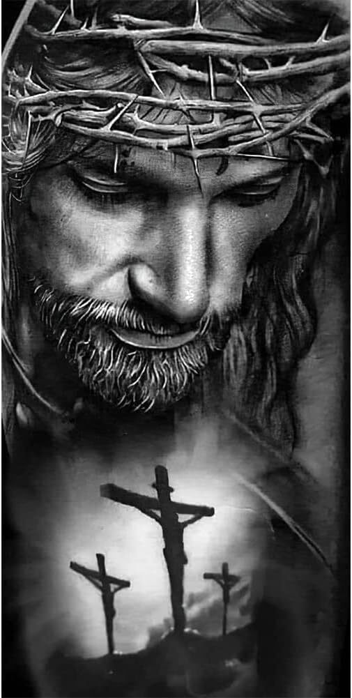 Jesus Diamond Religious Wall Vinyl Decal Graphic (Removable Adhesive Backing)