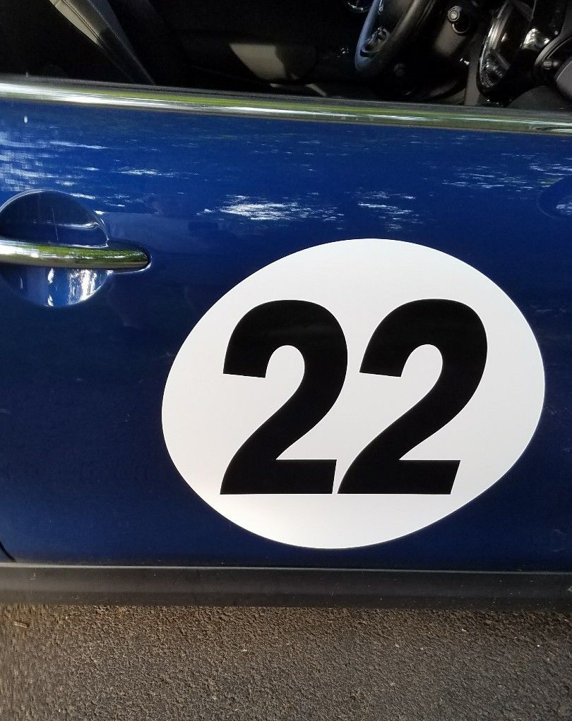 Meatball Race Car Numbers Vinyl Decals (2x) Vintage Look – Select Size & Color