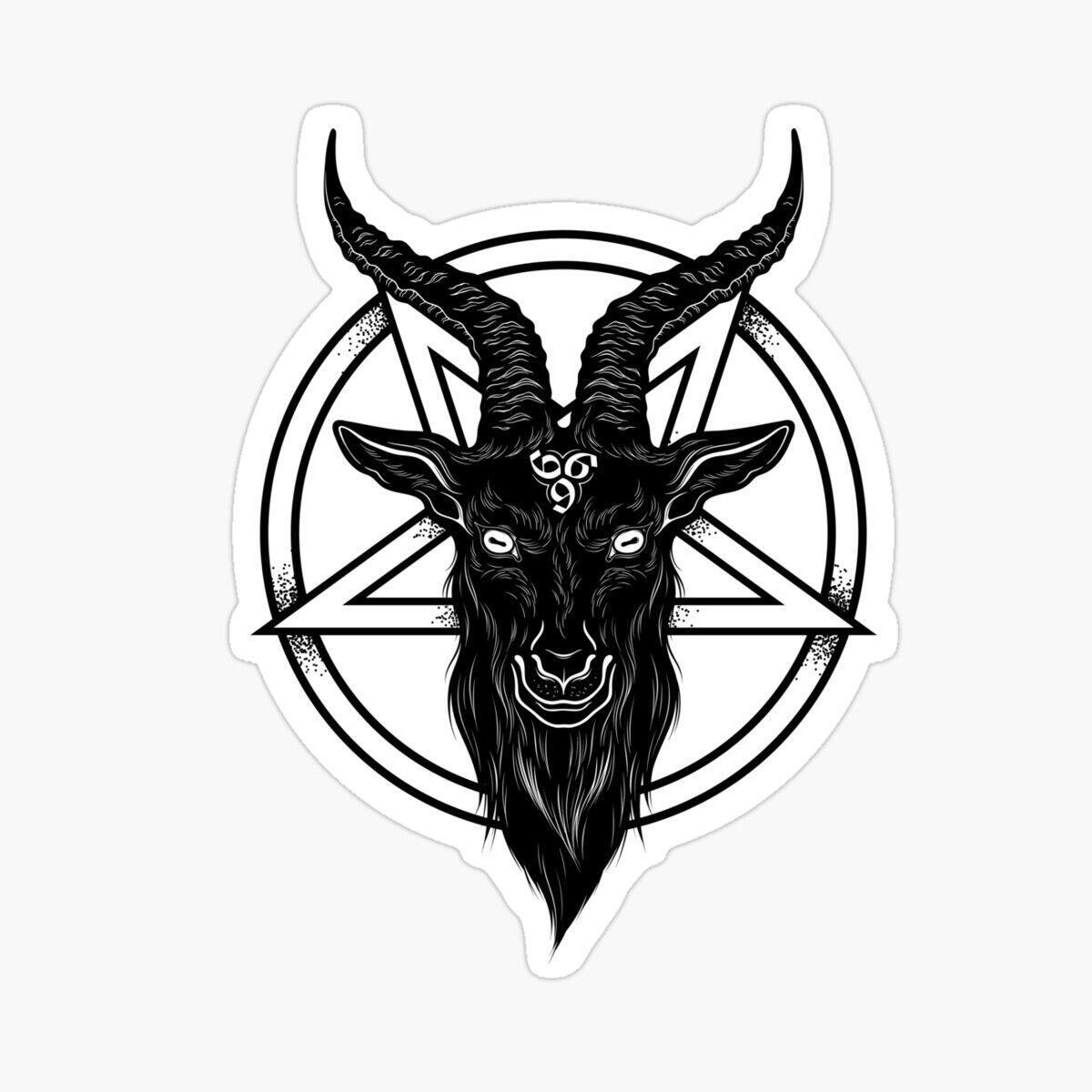 Black Baphomet Goat Sticker Decal