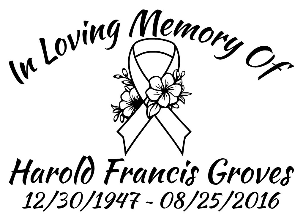In Loving Memory Decal Cancer Ribbon Flowers Floral Car Vinyl Sticker Custom