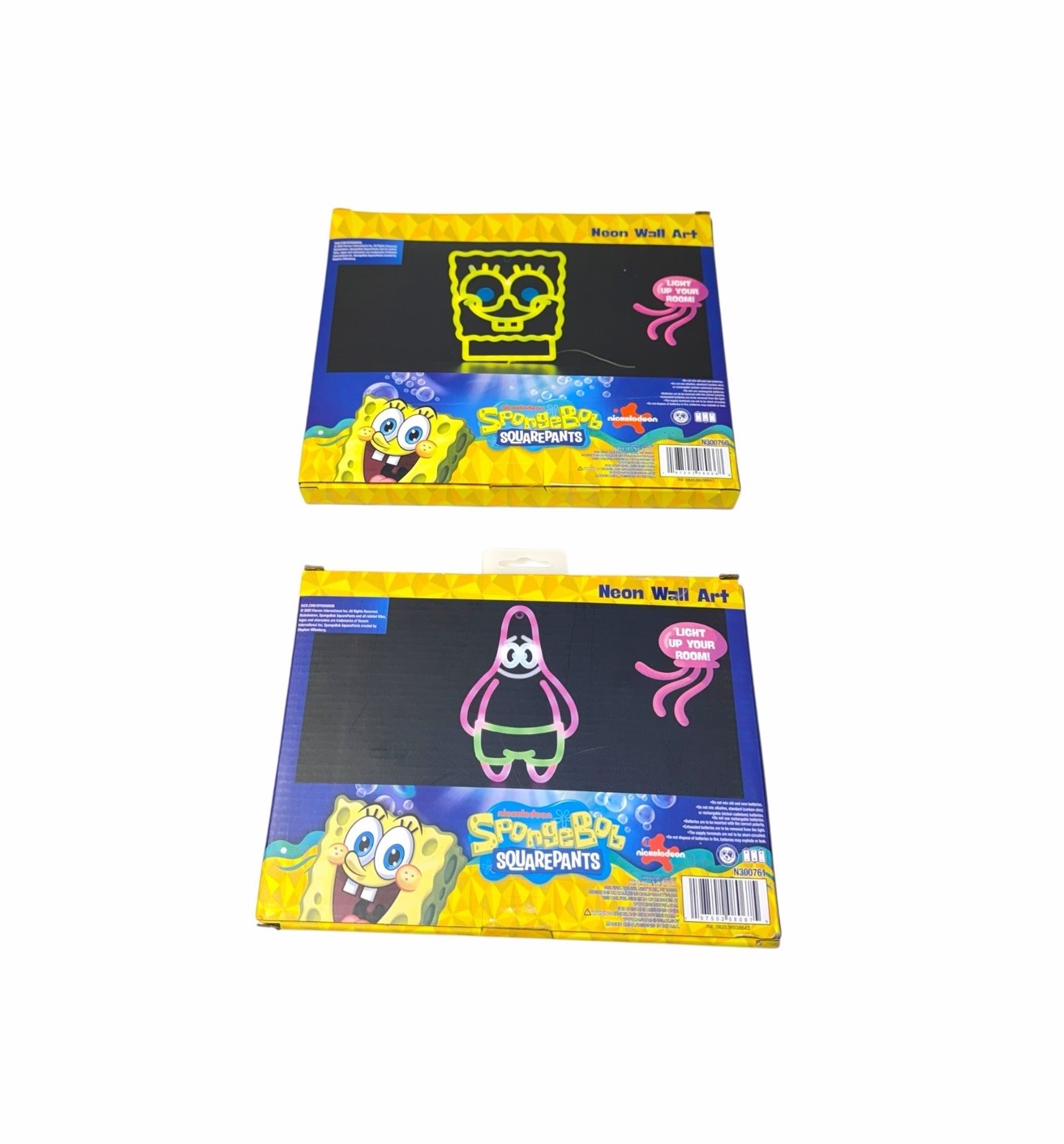 Lot of 2 SpongeBob SquarePants & Patrick Star Neon Wall Art Nickelodeon NEW