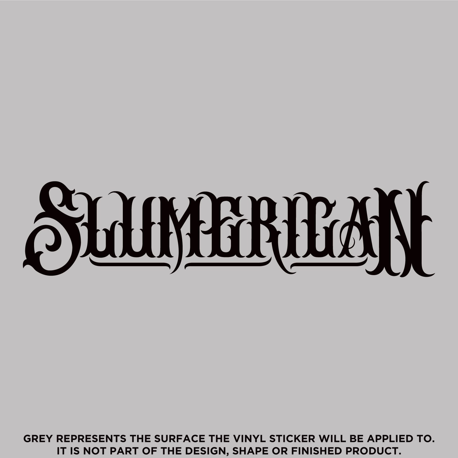 Slumerican Text, Die Cut High Quality Vinyl Sticker Decal