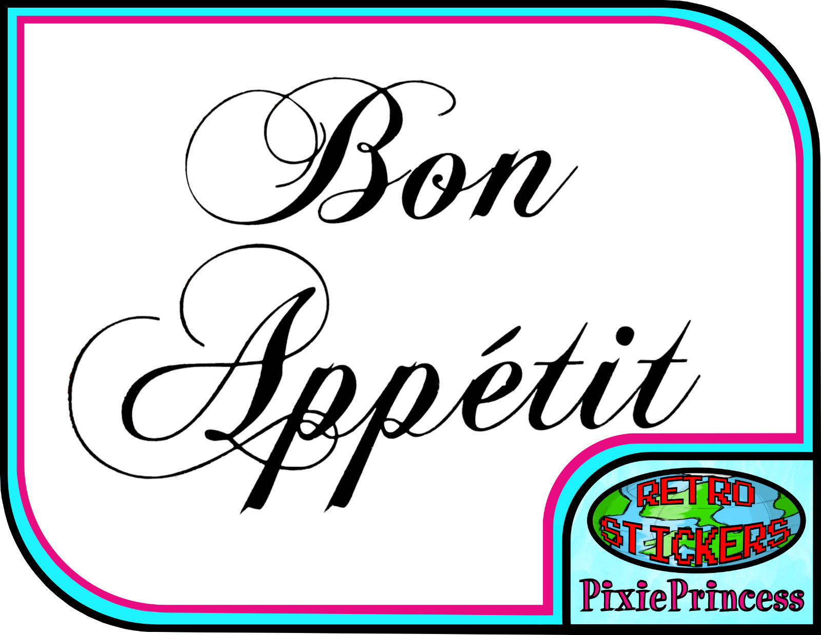 Bon Appetit A Vinyl Sticker Kitchen Dinning Room Food Wall Art Window Decal