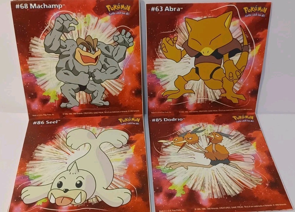 1999 Pokemon Stick Ups Wall Decals Series C in Original Package