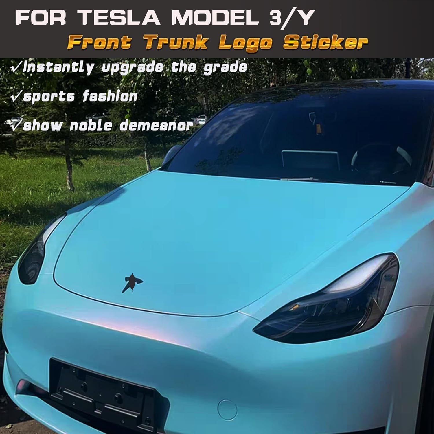 Vehicle Specific Matt Black Emblem Cover for Tesla Model 3/Y – Custom Look