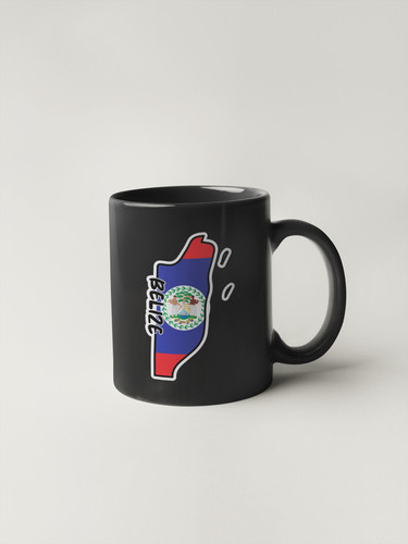Belize Map Flag Sticker Decal